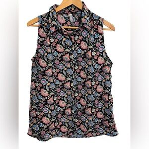 Pentagone Floral Sleeveless Top - Multicolor size small
